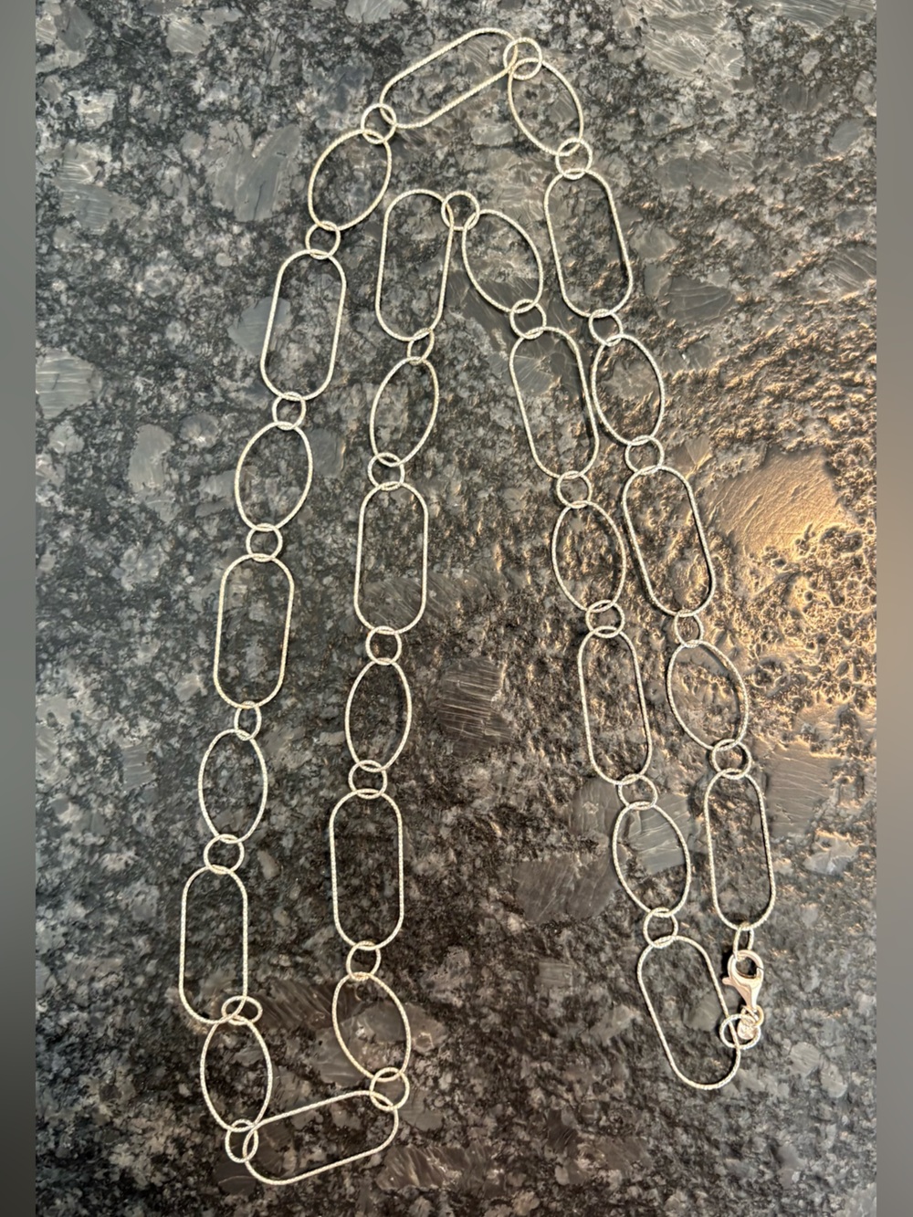 Silpada 925 Sterling Silver Modernist Hammered Links Bubble Up Necklace 38"